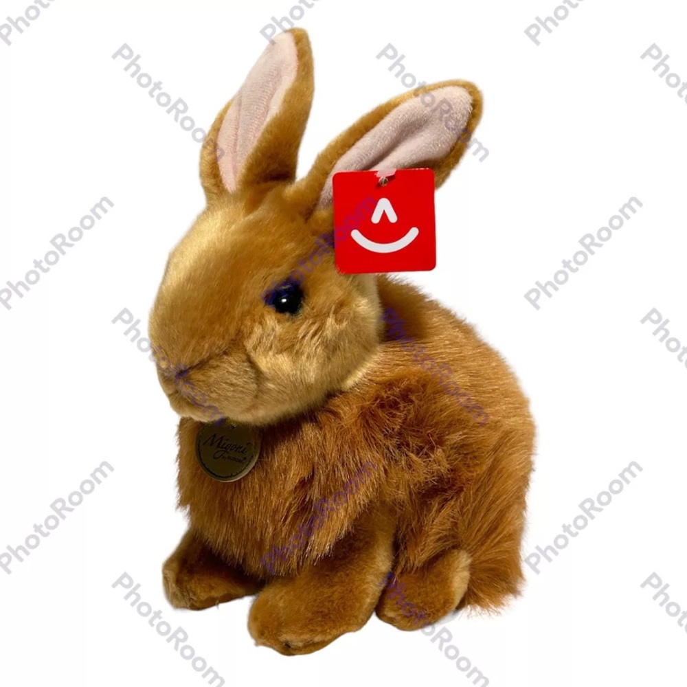 Aurora Miyoni Angora Rabbit Plush Brown 10” New